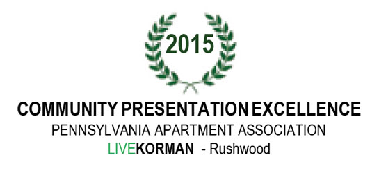 Pennsylvania Apartment Association Community Presentation Excellence Award 2015