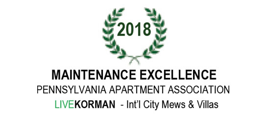Pennsylvania Apartment Association Maintenance Excellence Award 2018